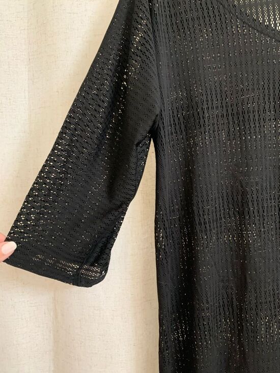 O’Neill Swim Cover Up Black Open-Knit V-Neck Tunic Top XL - Picture 4 of 5